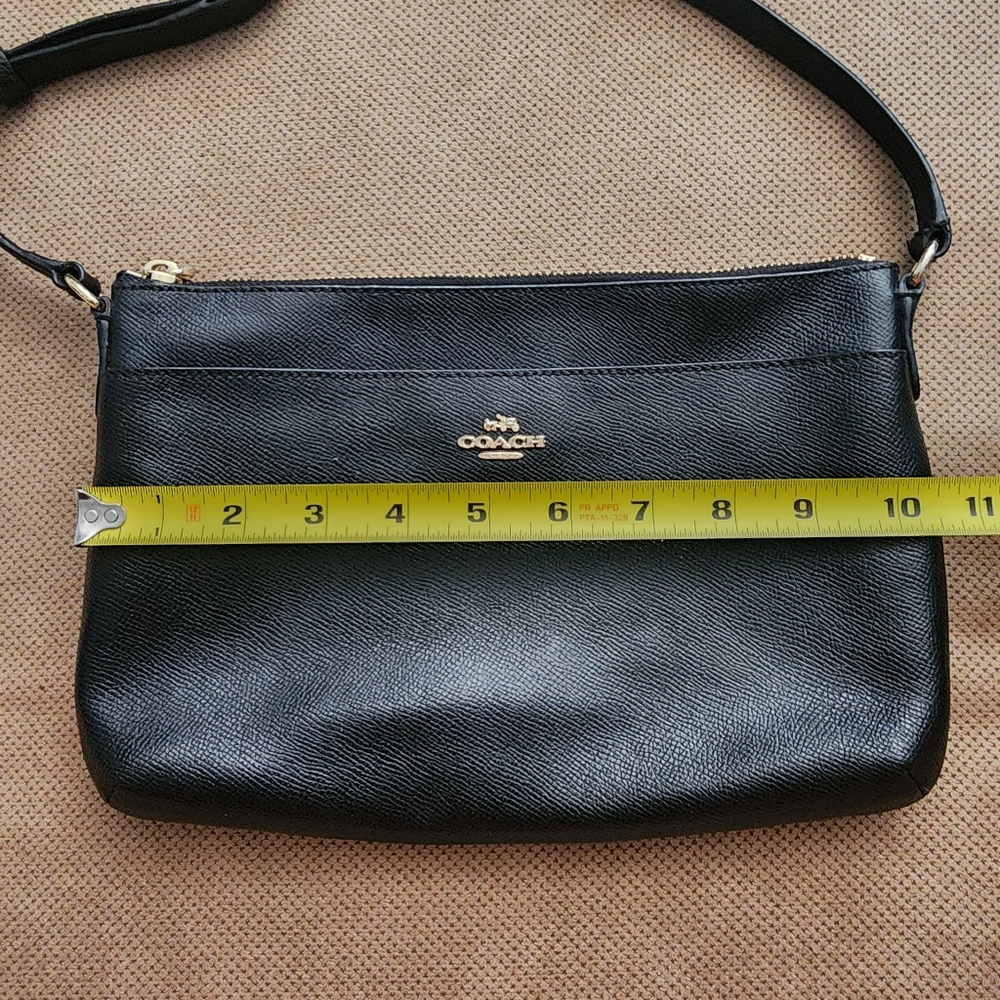 Coach Black Leather Crossbody with Gold Logo - Picture 15 of 15